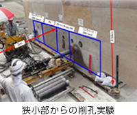 狭小部からの削孔実験